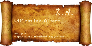 Künstler Albert névjegykártya
